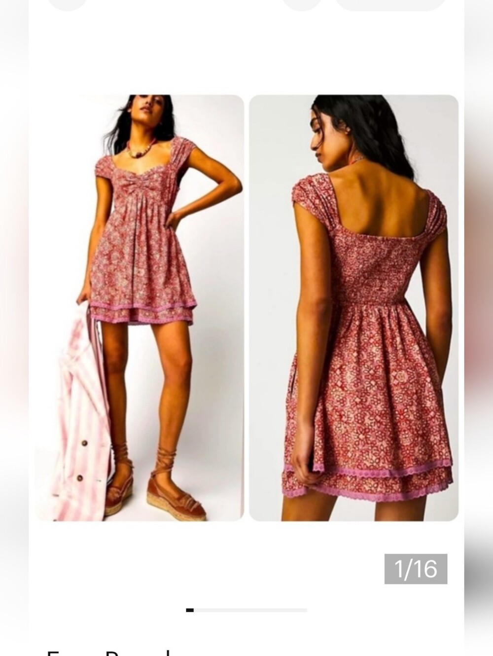Free People Tabitha Mini Dress - Pink. Size: L